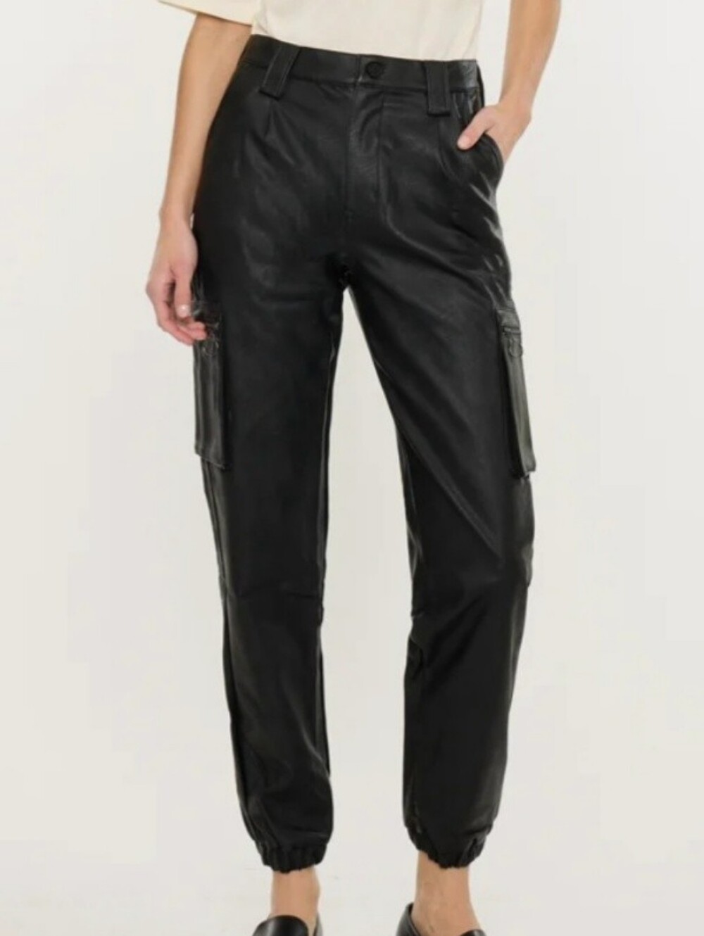 KanCan Rooney Ultra High Rise Faux Leather Joggers 9/28